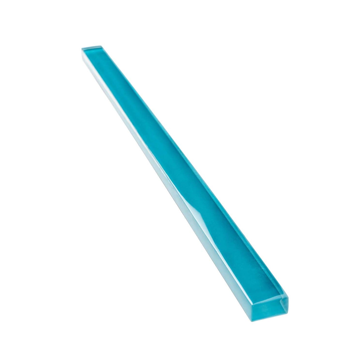 Sapphire Blue 0.5x12 Glossy Glass Pencil Tile Trim (10 pack, 0.5 sq ft/case) - Sample