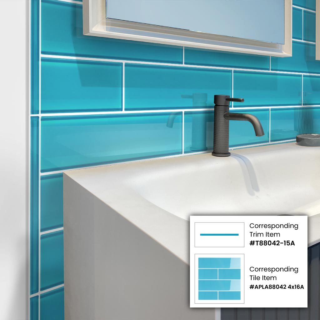Sapphire Blue 4x16 Glossy Subway Glass Tile (12 pack, 5.33 sq ft/case)