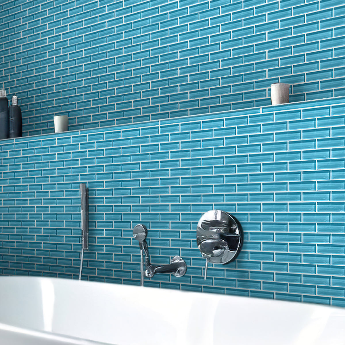 Sapphire Blue 12x12 Glossy Glass Mosaic Tile (5 pack, 4.92 sq ft/case)