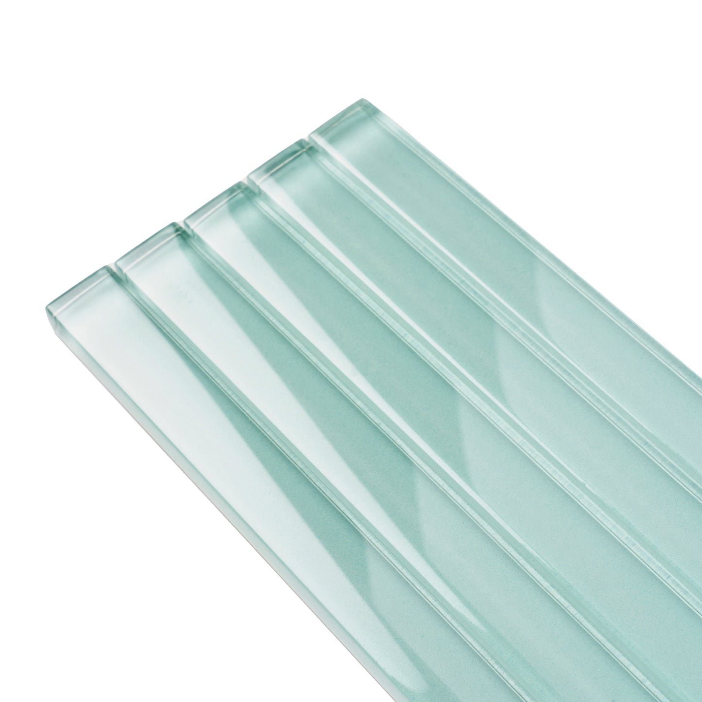 Blizzard Blue 0.5x12 Glossy Glass Pencil Tile Trim (10 pack, 0.5 sq ft/case)