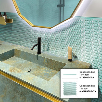 Blizzard Blue 12x12 Glossy Penny Round Glass Mosaic Tile (5 pack, 5 sq ft/case) - Sample