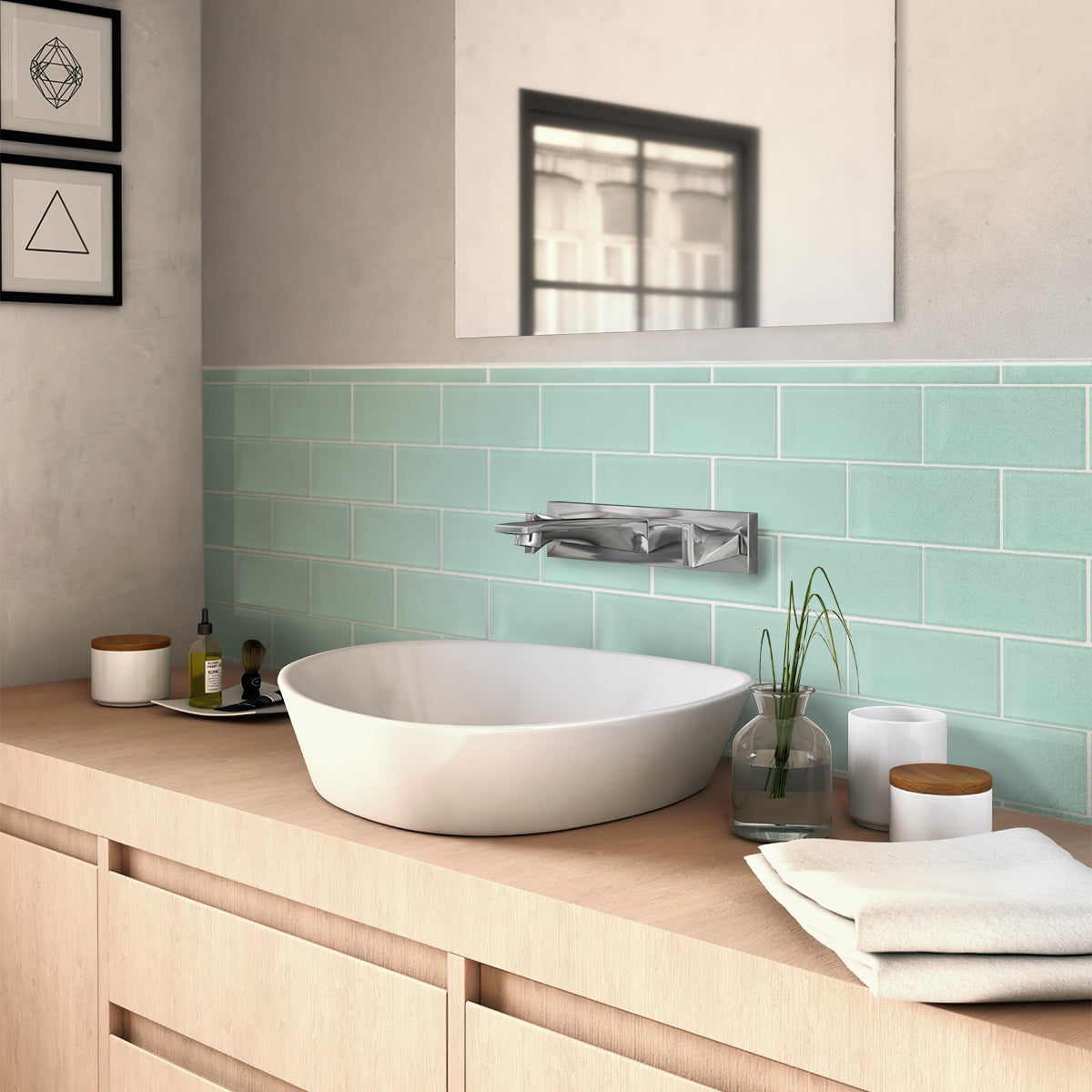 Blizzard Blue 3x6 Matte Subway Glass Tile (40 pack, 5 sq ft/case)