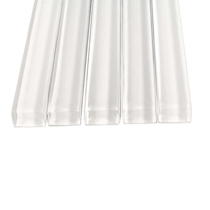 White 0.5x12 Glass Glossy Pencil Tile Trim (10 pack, 0.5 sq ft/case)