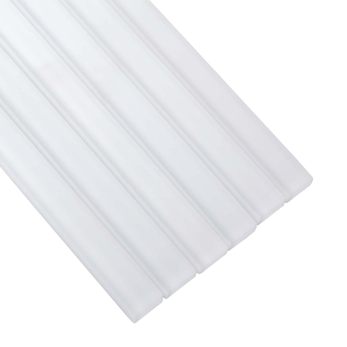 White 0.5x12 Matte Glass Pencil Tile Trim (10 pack, 0.5 sq ft/case)