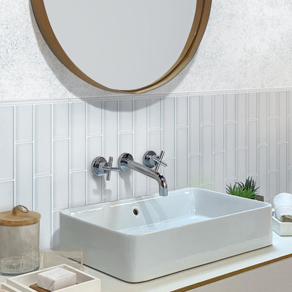 White 3x12 Matte Subway Glass Tile (20 pack, 5 sq ft/case) - Sample