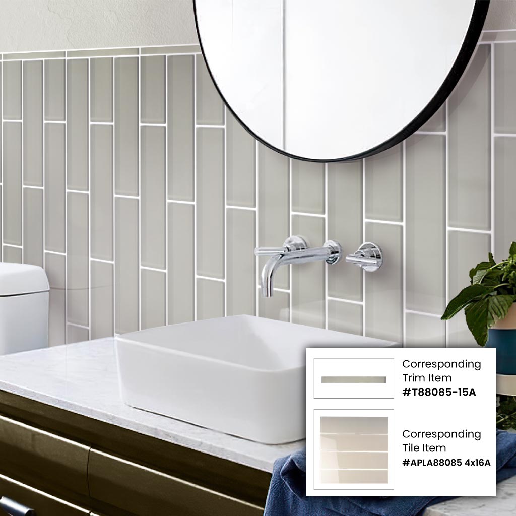 Beige 4x16 Glossy Subway Glass Tile (12 pack, 5.33 sq ft/case)