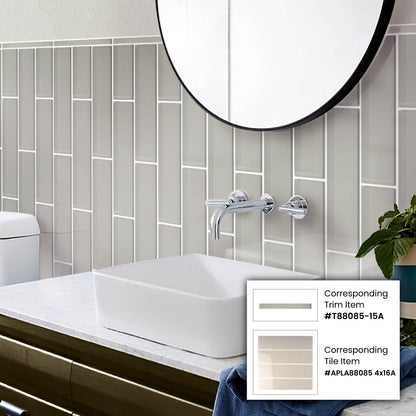 Lace White 4x16 Glossy Subway Glass Tile (12 pack, 5.33 sq ft/case) - Sample