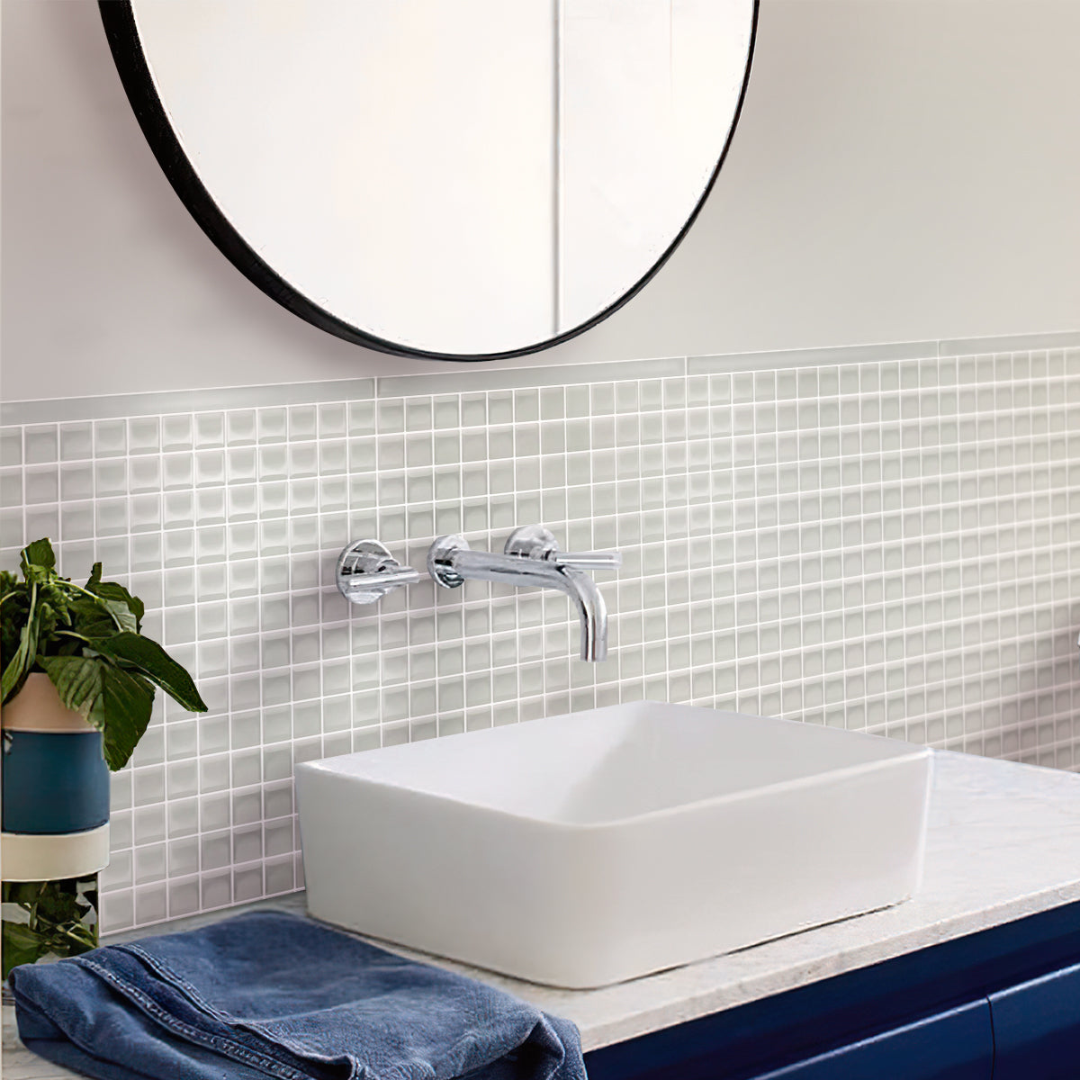 Warm Greige 12x12 Glossy Square Glass Mosaic Tile (10 pack, 9.67 sq ft/case)