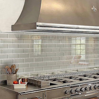 Warm Greige 3x6 Glossy Subway Glass Tile (40 pack, 5 sq ft/case)