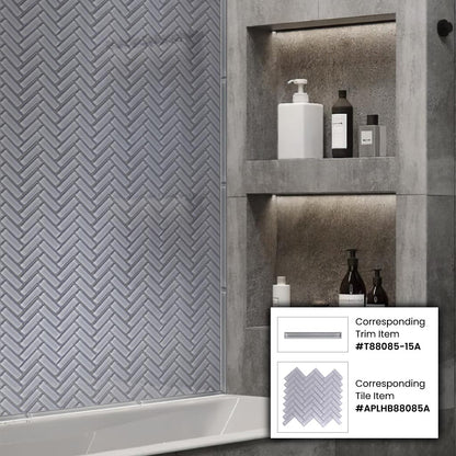 Beige 11x13 Glossy Herringbone Glass Mosaic Tile (5 pack, 4.8125 sq ft/case) - Sample