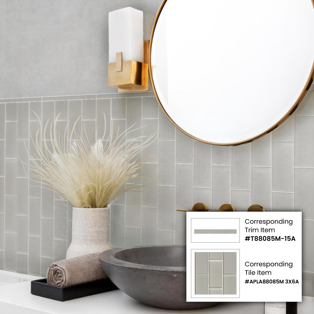 Warm Greige 3x6 Matte Subway Glass Tile (40 pack, 5 sq ft/case)