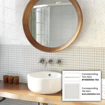 Light Gray 0.5x12 Matte Glass Pencil Tile Trim (10 pack, 0.5 sq ft/case)