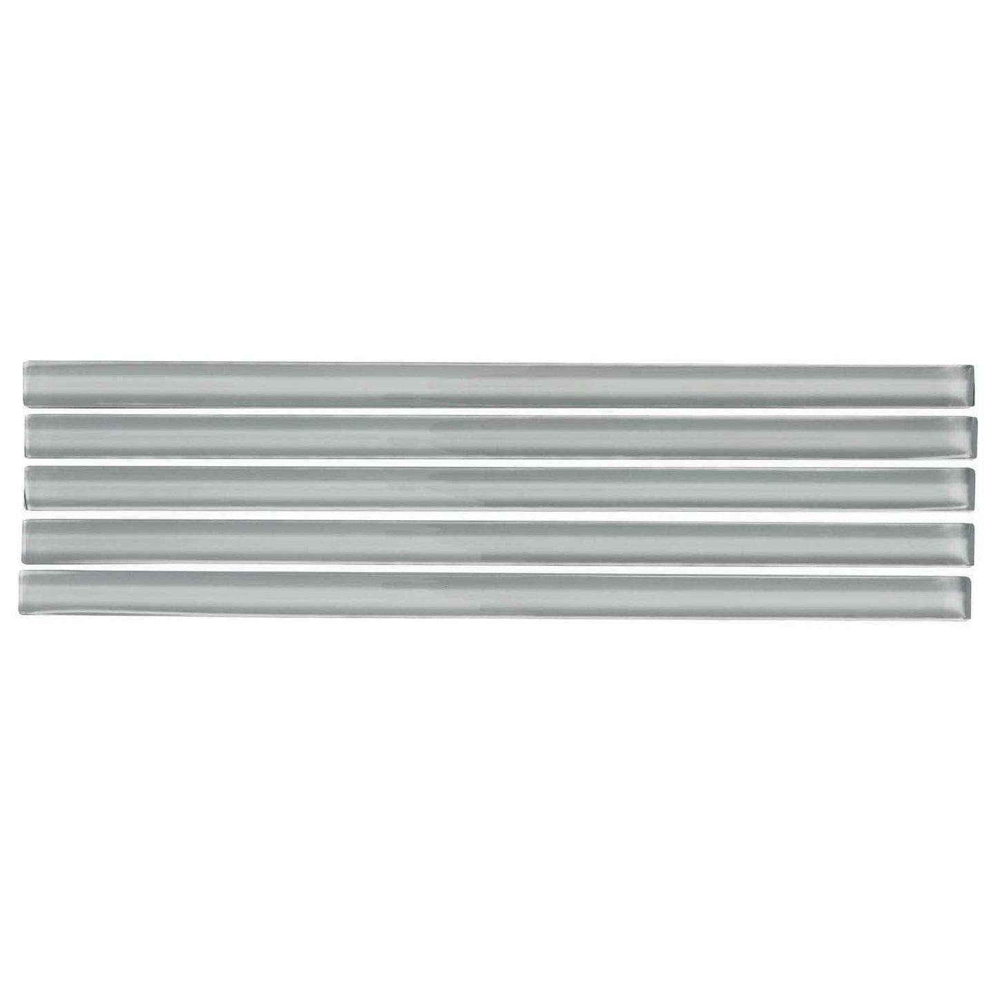 Gray 0.5x12 Glass Glossy Pencil Tile Trim (10 pack, 0.5 sq ft/case)