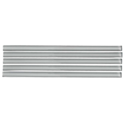 Gray 0.5x12 Glass Glossy Pencil Tile Trim (10 pack, 0.5 sq ft/case) - Sample