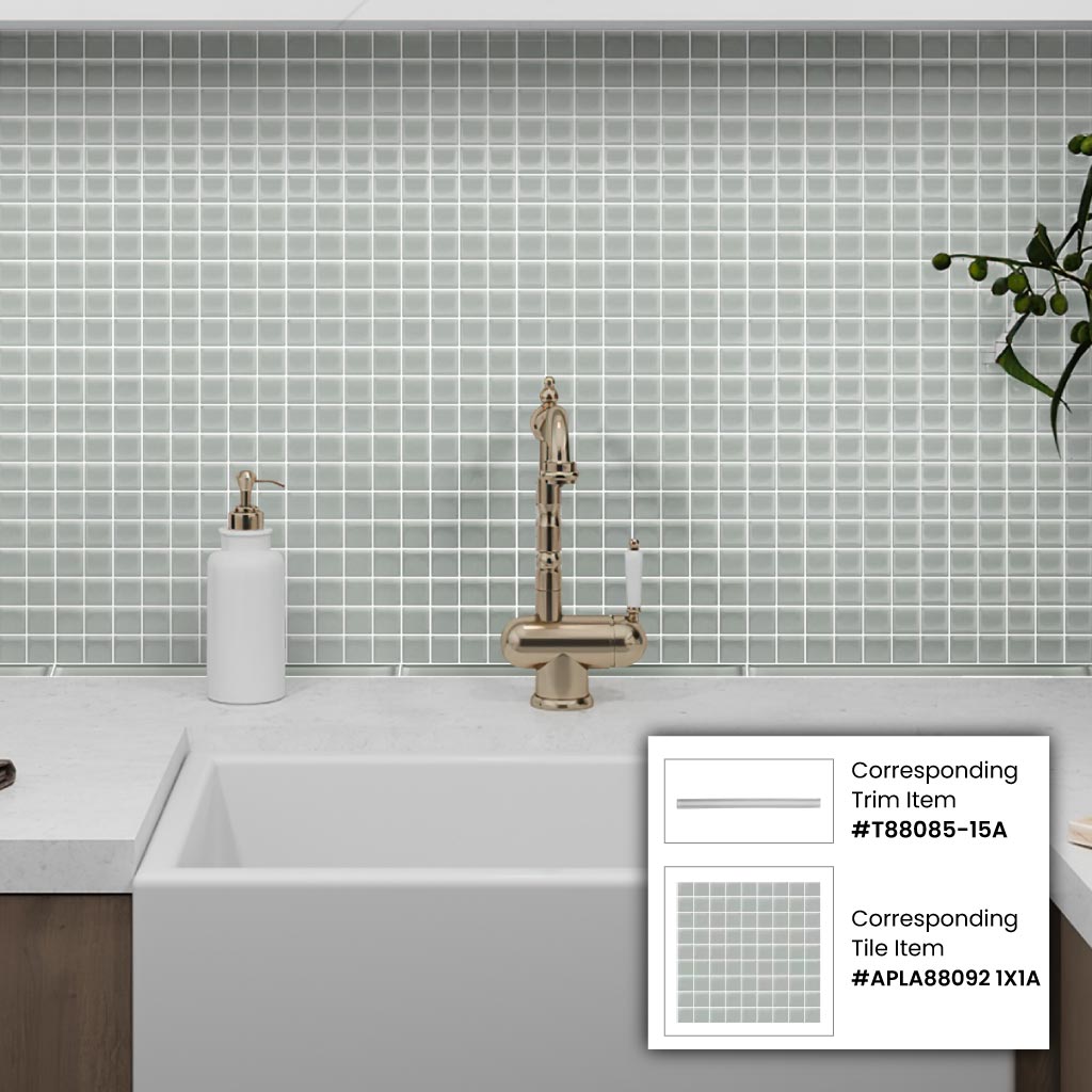 Gray 12x12 Matte Square Glass Mosaic Tile (10 pack, 9.67 sq ft/case)