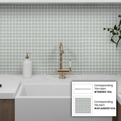 Gray 12x12 Matte Square Glass Mosaic Tile (10 pack, 9.67 sq ft/case)