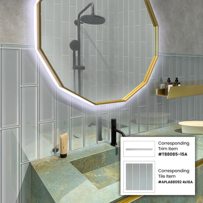 Gray 4x16 Subway Glossy Glass Tile (12 pack, 5.33 sq ft/case)