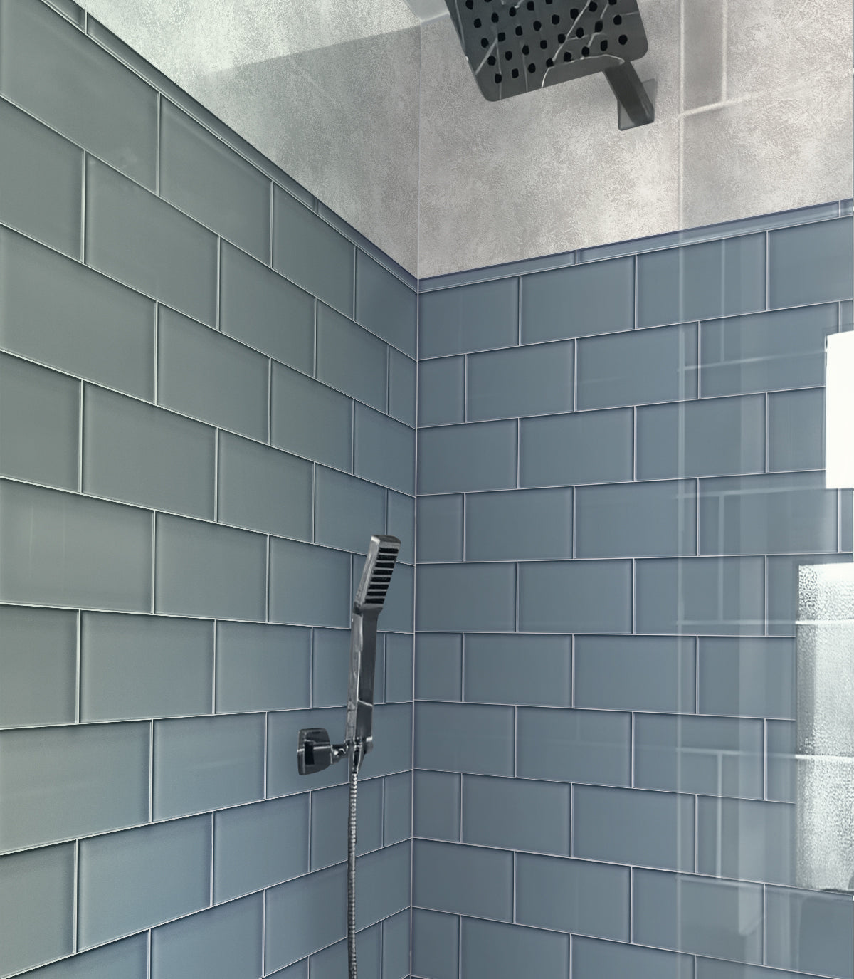 Gray 3x6 Glossy Subway Glass Tile (40 pack, 5 sq ft/case)