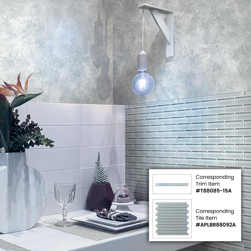 Gray 12x12 Glossy Brick Glass Mosaic Tile (5 pack, 4.92 sq ft/case) - Sample