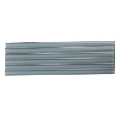 Fossil Gray 0.5x12 Glossy Glass Pencil Tile Trim (10 pack, 0.5 sq ft/case) - Sample