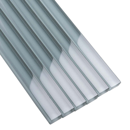 Fossil Gray 0.5x12 Glossy Glass Pencil Tile Trim (10 pack, 0.5 sq ft/case)