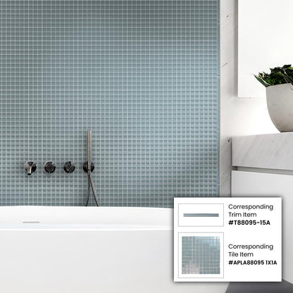 Stone Blue 12x12 Glossy Square Glass Mosaic Tile (10 pack, 9.67 sq ft/case) - Sample