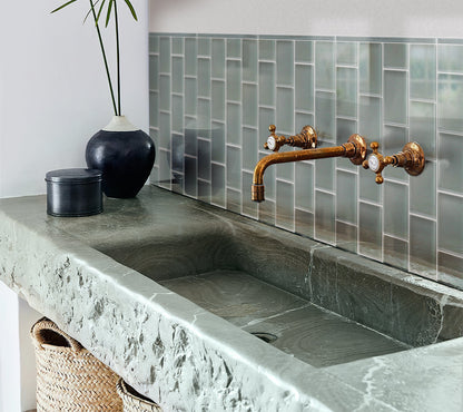 Stone Blue 3x6 Glossy Subway Glass Tile (40 pack, 5 sq ft/case)