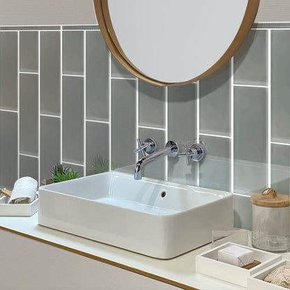 Gray 4x16 Glossy Subway Glass Tile (12 pack, 5.33 sq ft/case)