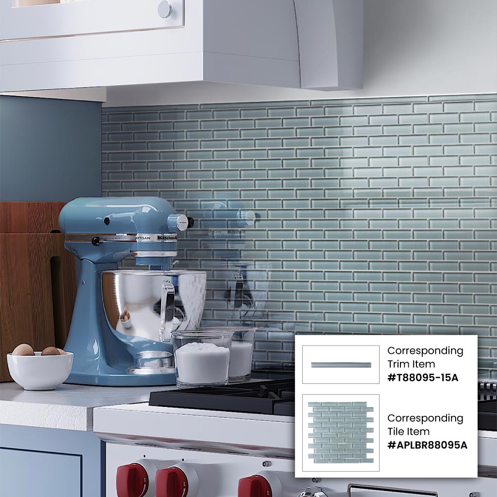 Fossil Gray 0.5x12 Glossy Glass Pencil Tile Trim (10 pack, 0.5 sq ft/case) - Sample