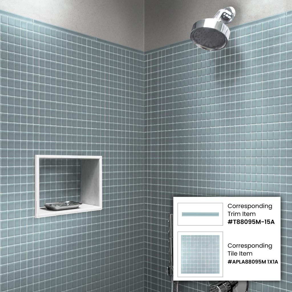Stone Blue 12x12 Matte Square Glass Mosaic Tile (10 pack, 9.67 sq ft/case)