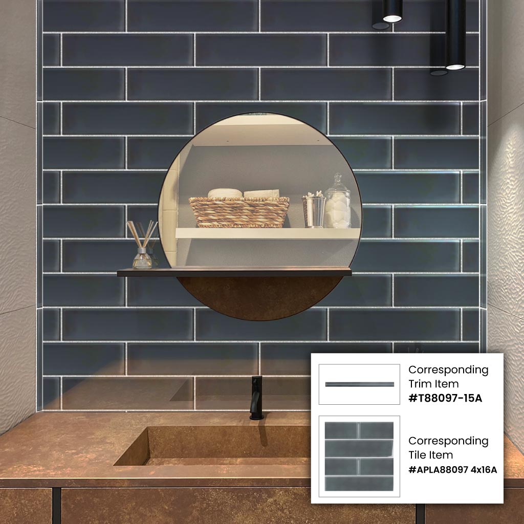 Coin Gray 4x16 Glossy Subway Glass Tile (12 pack, 5.33 sq ft/case)
