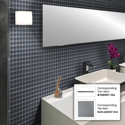 Coin Gray 12x12 Glossy Square Glass Mosaic Tile (10 pack, 9.67 sq ft/case) - Sample