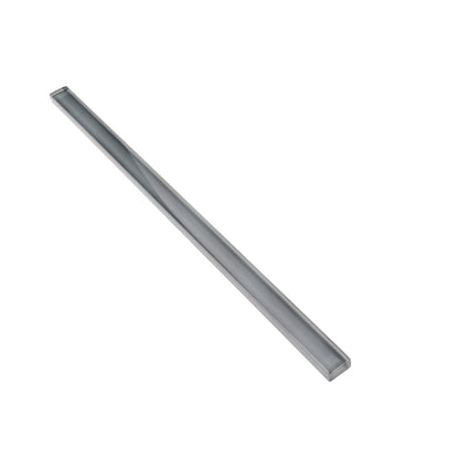 Dark Gray 0.5x12 Glass Glossy Pencil Tile Trim (10 pack, 0.5 sq ft/case)