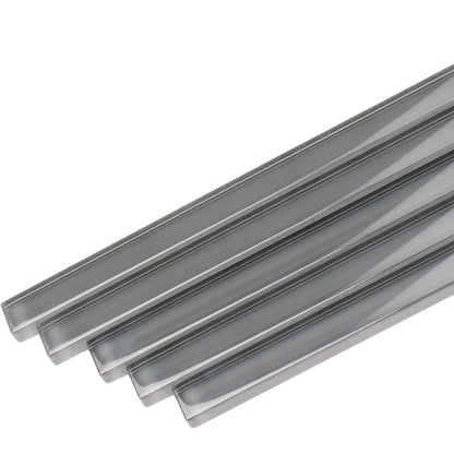 Dark Gray 0.5x12 Glass Glossy Pencil Tile Trim (10 pack, 0.5 sq ft/case)