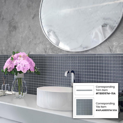 Coin Gray 12x12 Matte Square Glass Mosaic Tile (10 pack, 9.67 sq ft/case) - Sample