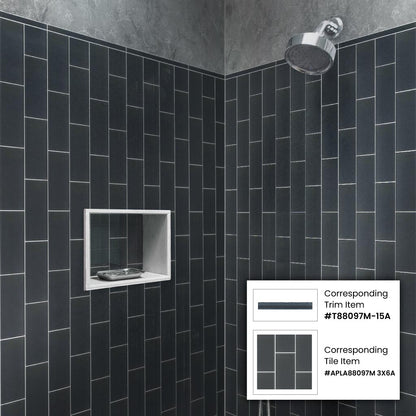 Coin Gray 3x6 Matte Subway Glass Tile (40 pack, 5 sq ft/case) - Sample