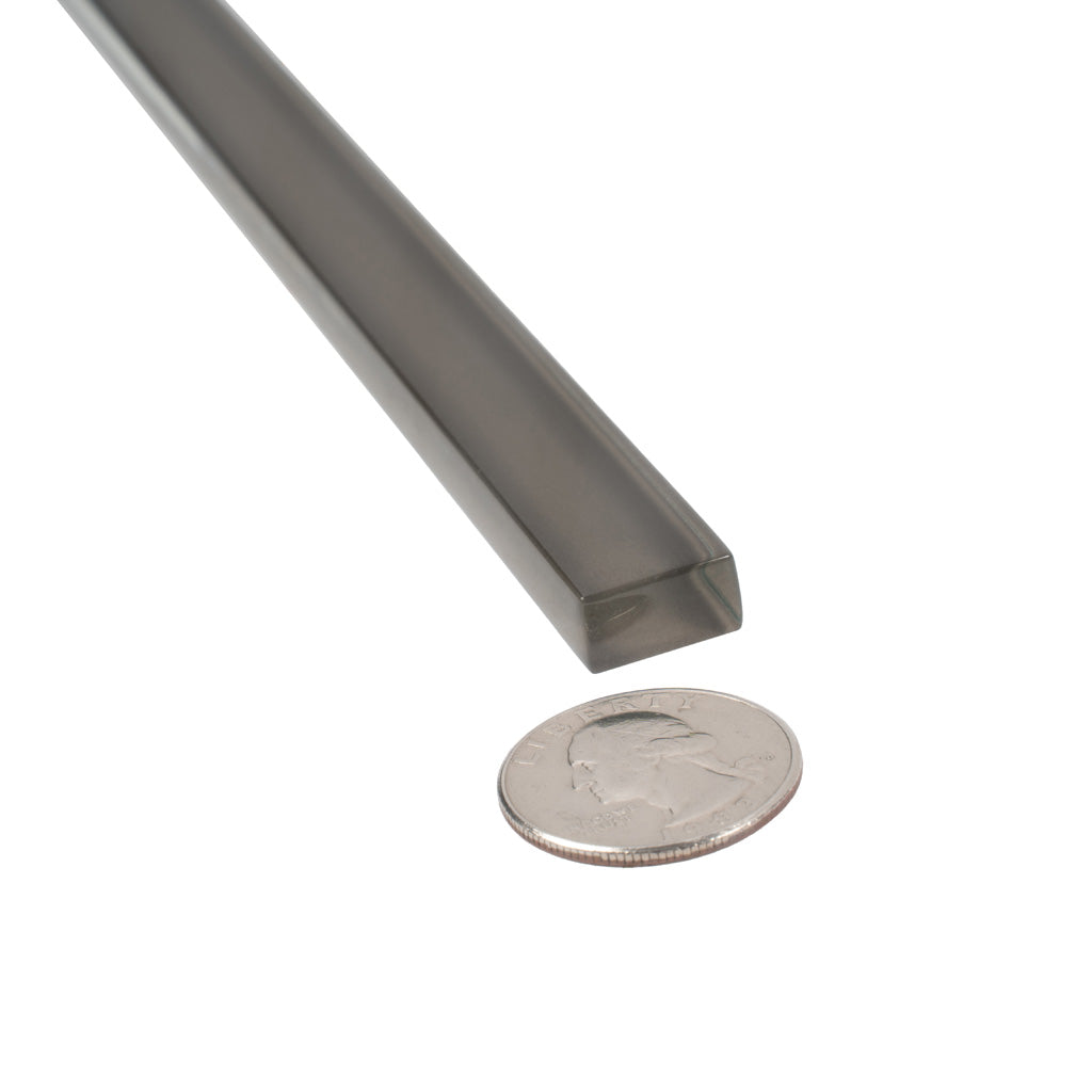 Ash Gray 0.6x12 Glass Glossy Pencil Tile Trim (10 pack, 0.5 sq ft/case)