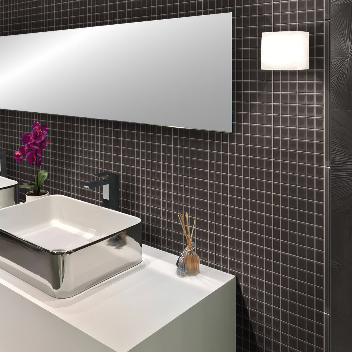 Ash Gray 12x12 Matte Square Glass Mosaic Tile (10 pack, 9.67 sq ft/case)