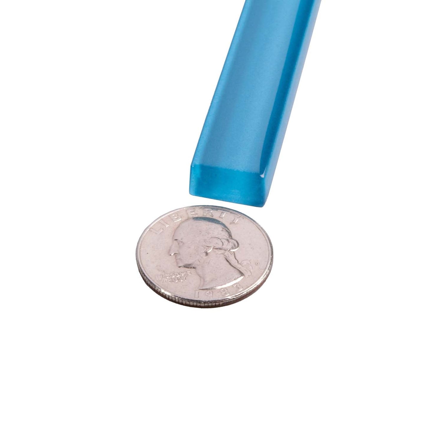 Cerulean Blue 0.5x12 Glossy Glass Pencil Tile Trim (10 pack, 0.5 sq ft/case)