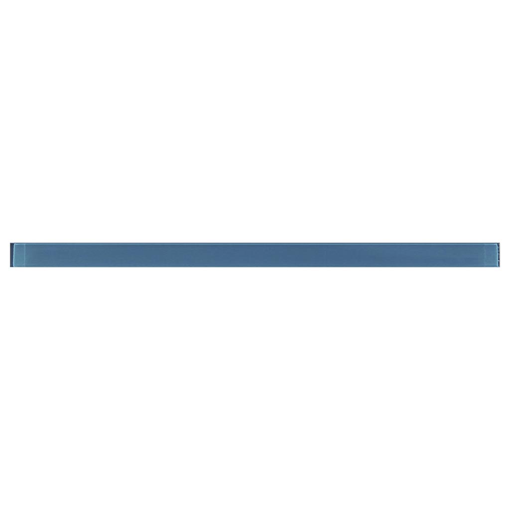 Cerulean Blue 0.5x12 Glossy Glass Pencil Tile Trim (10 pack, 0.5 sq ft/case)