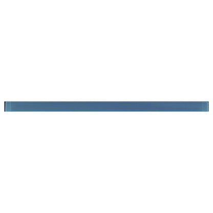 Cerulean Blue 0.5x12 Glossy Glass Pencil Tile Trim (10 pack, 0.5 sq ft/case)