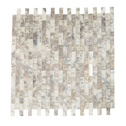 Grey 12x12 Matte Brick Glass Mosaic Tile (10 pack, 9.5 sq ft/case) - Sample