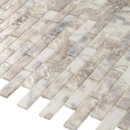 Grey 12x12 Matte Brick Glass Mosaic Tile (10 pack, 9.5 sq ft/case) - Sample