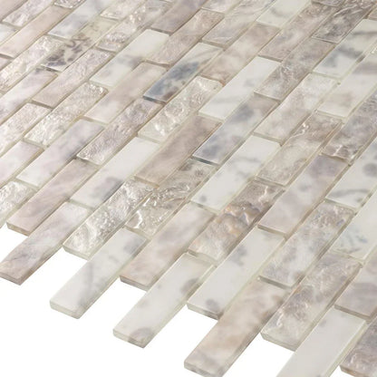 Grey 12x12 Matte Brick Glass Mosaic Tile (10 pack, 9.5 sq ft/case)