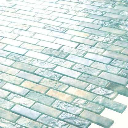 Aqua 12x12 Matte Brick Glass Mosaic Tile (10 pack, 9.5 sq ft/case) - Sample