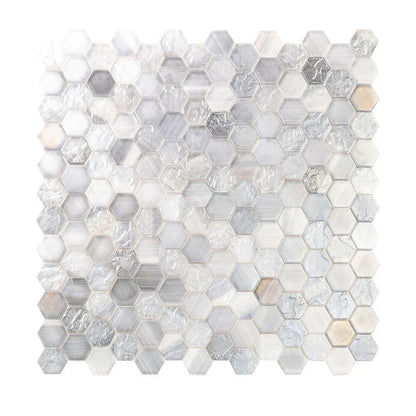 Grey 12x12 Matte Hexagon Glass Mosaic Tile (10 pack, 9.6 sq ft/case) - Sample