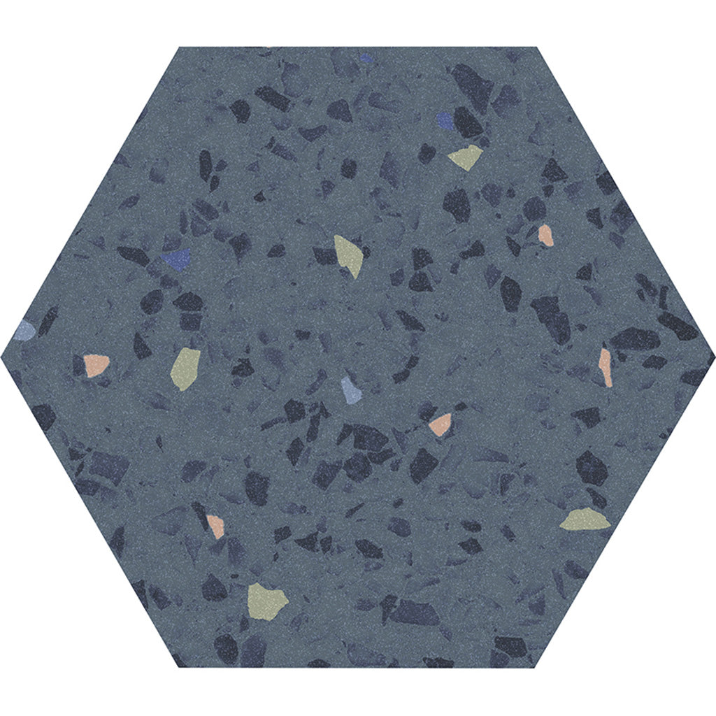 Blue 8x9 Matte Hexagon Porcelain Tile (25 pack, 9.93 sq ft/case) - Sample