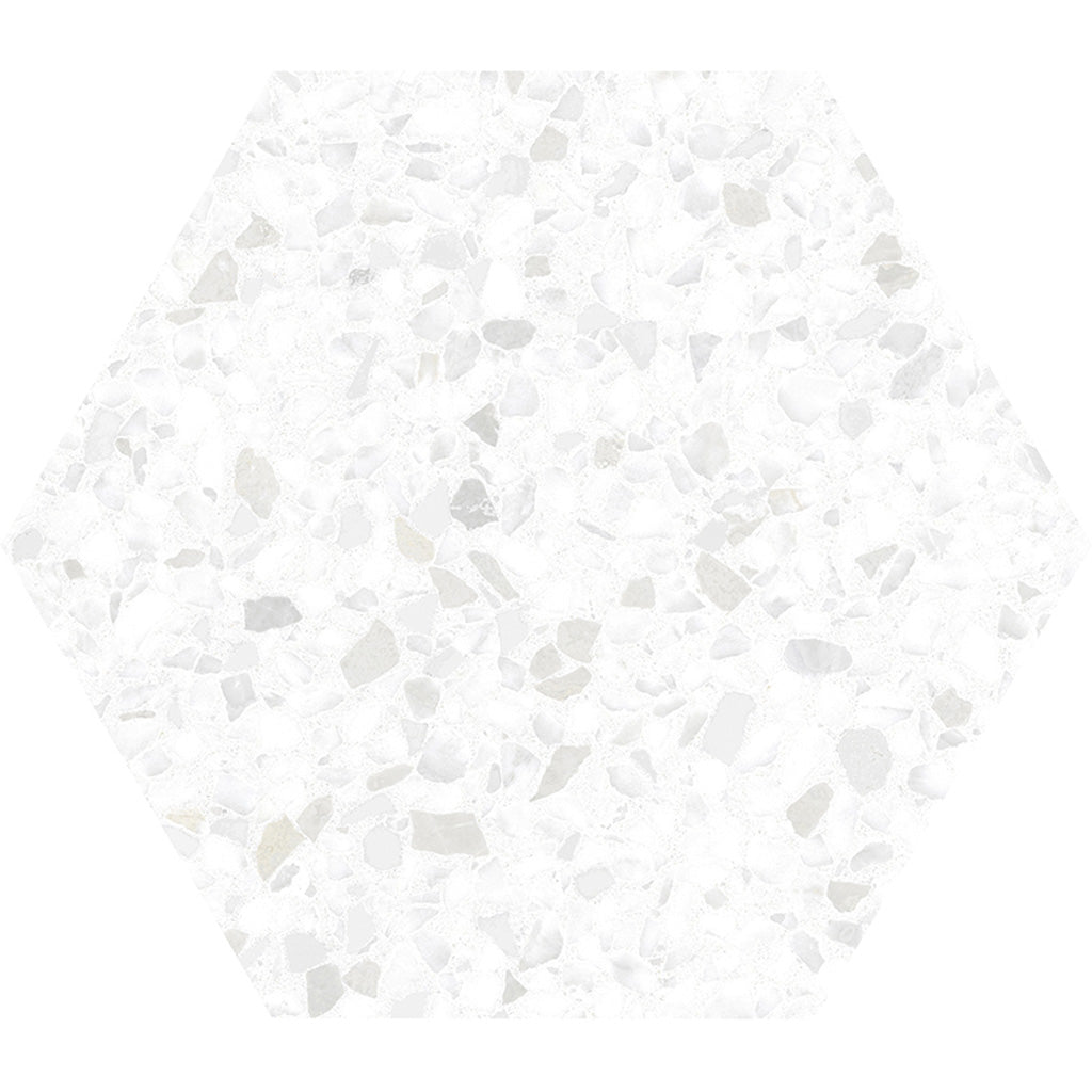 White 8x9 Matte Hexagon Porcelain Tile (25 pack, 9.93 sq ft/case) - Sample