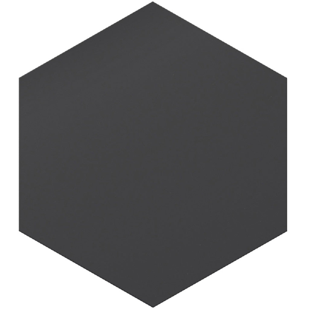 Metal Black 8x9 Matte Hexagon Porcelain Tile (25 pack, 9.93 sq ft/case)
