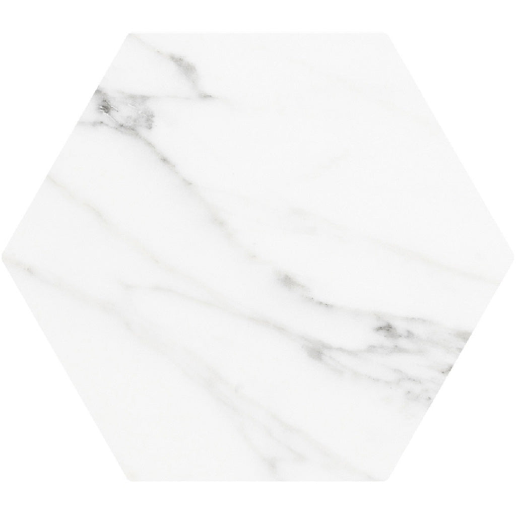 White 8x9 Hexagon Matte Porcelain Tile (25 pack, 9.93 sq ft/case)